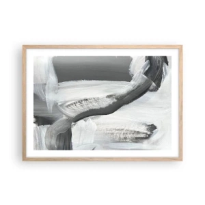 Plagát v ráme zo svetlého duba - Pevným pohybom - 70x50 cm