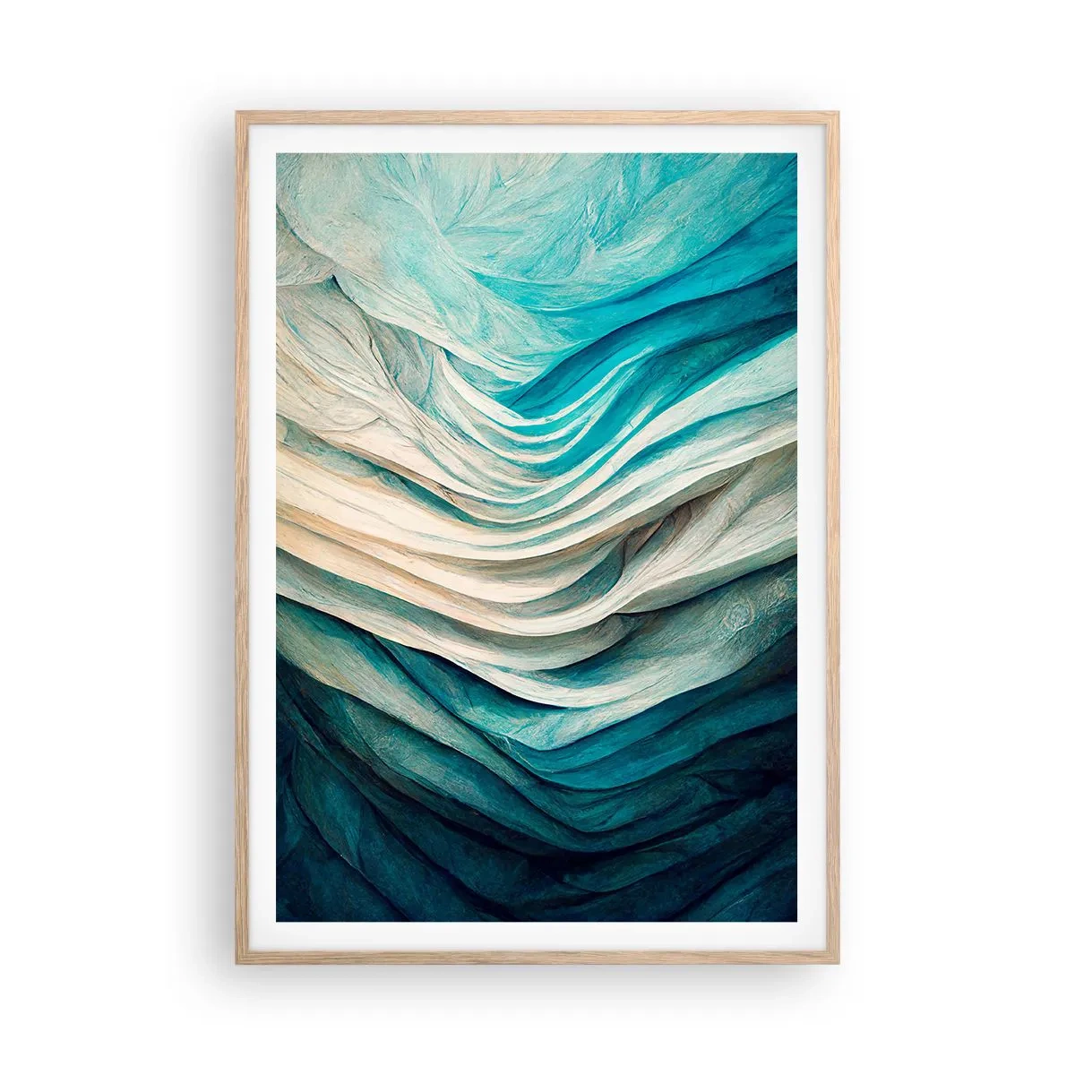 Plagát v ráme zo svetlého duba - Modrá neukojiteľnosť - 70x100 cm