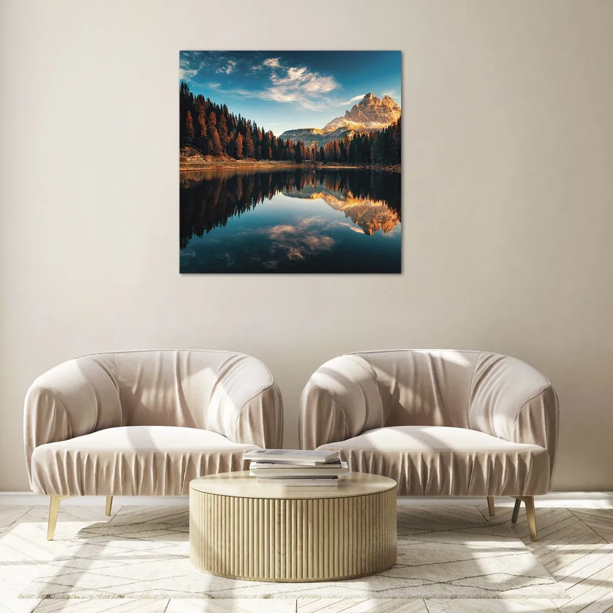 Obraz na skle - Dvojitá krajina - 30x30 cm