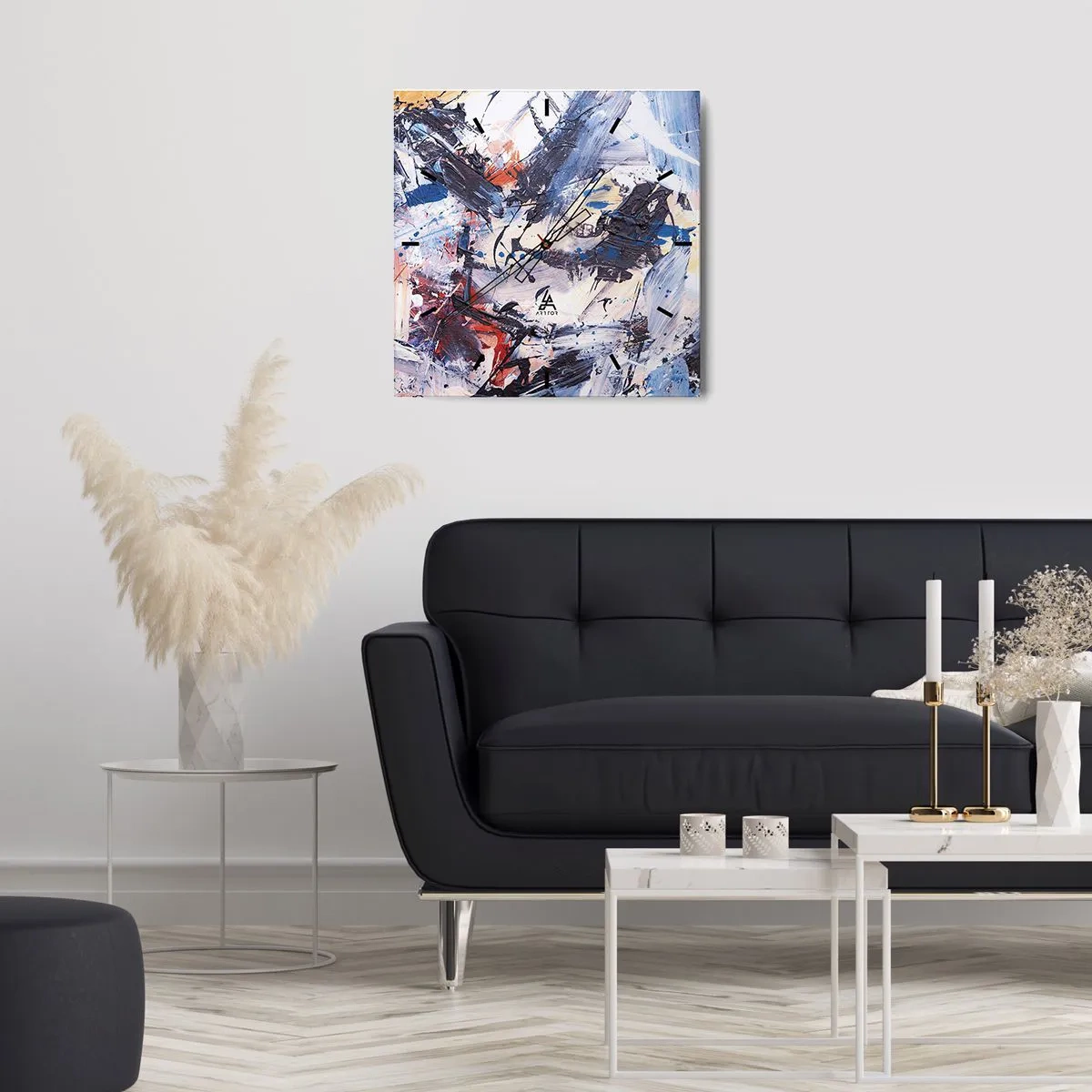 Nástenné hodiny - Bláznivý tanec abstrakcie - 40x40 cm