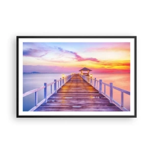 Plagát v čiernom ráme - Ľaliovo-zlaté ticho večera - 91x61 cm