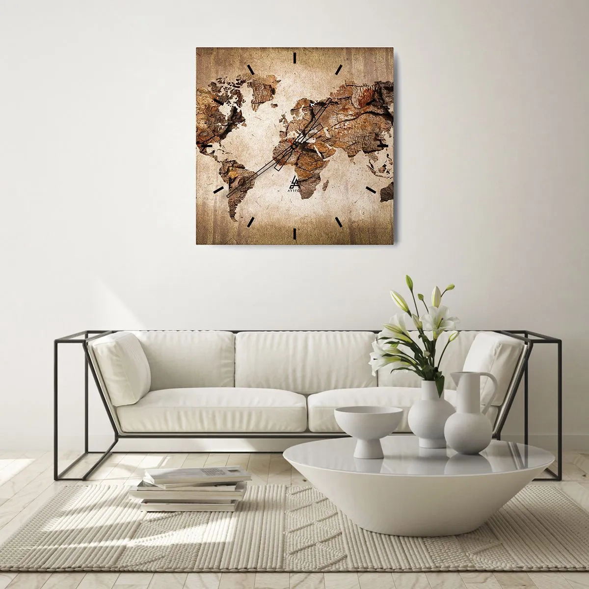 Nástenné hodiny - Objav sveta - 40x40 cm