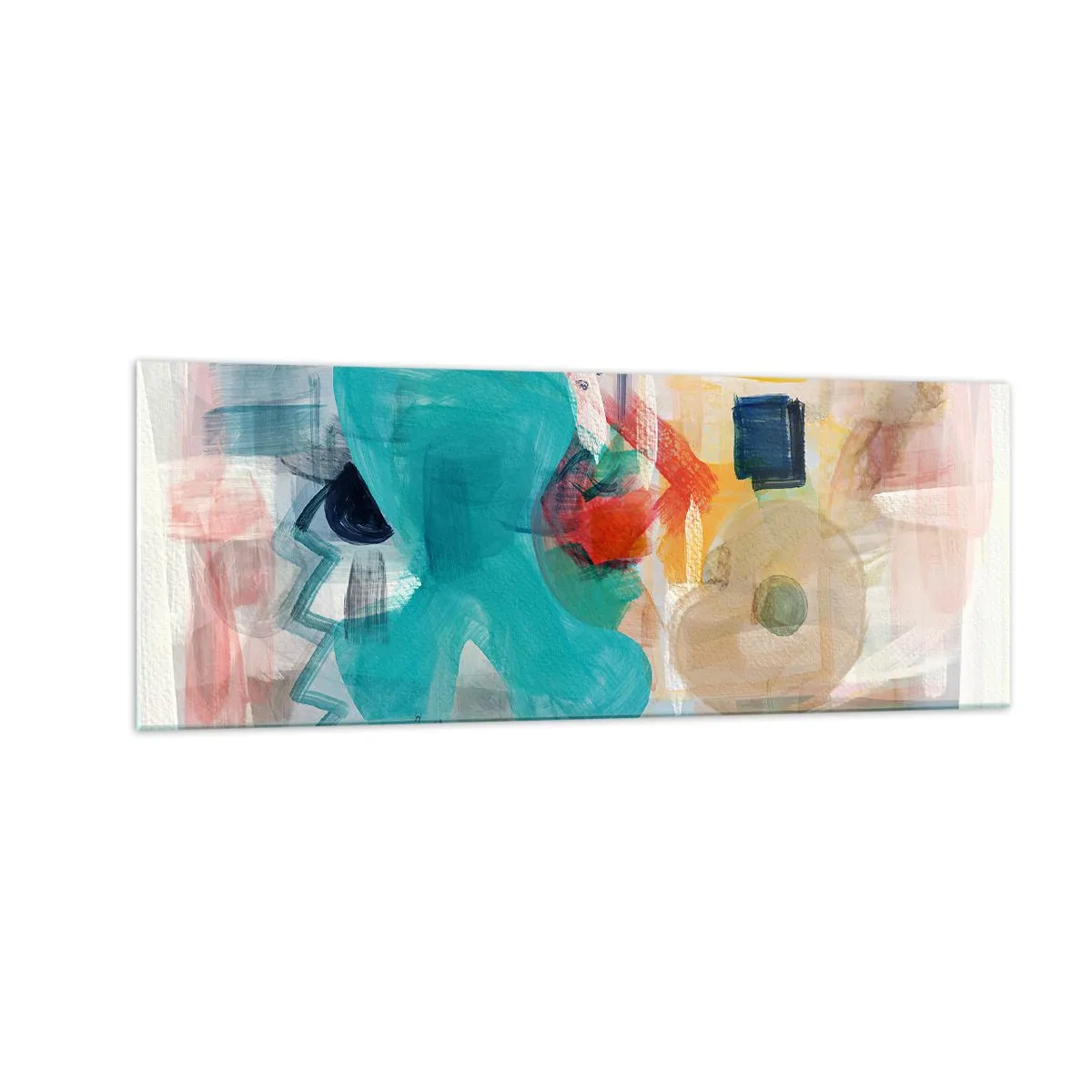 Obraz na skle - Farebná hra - 140x50 cm