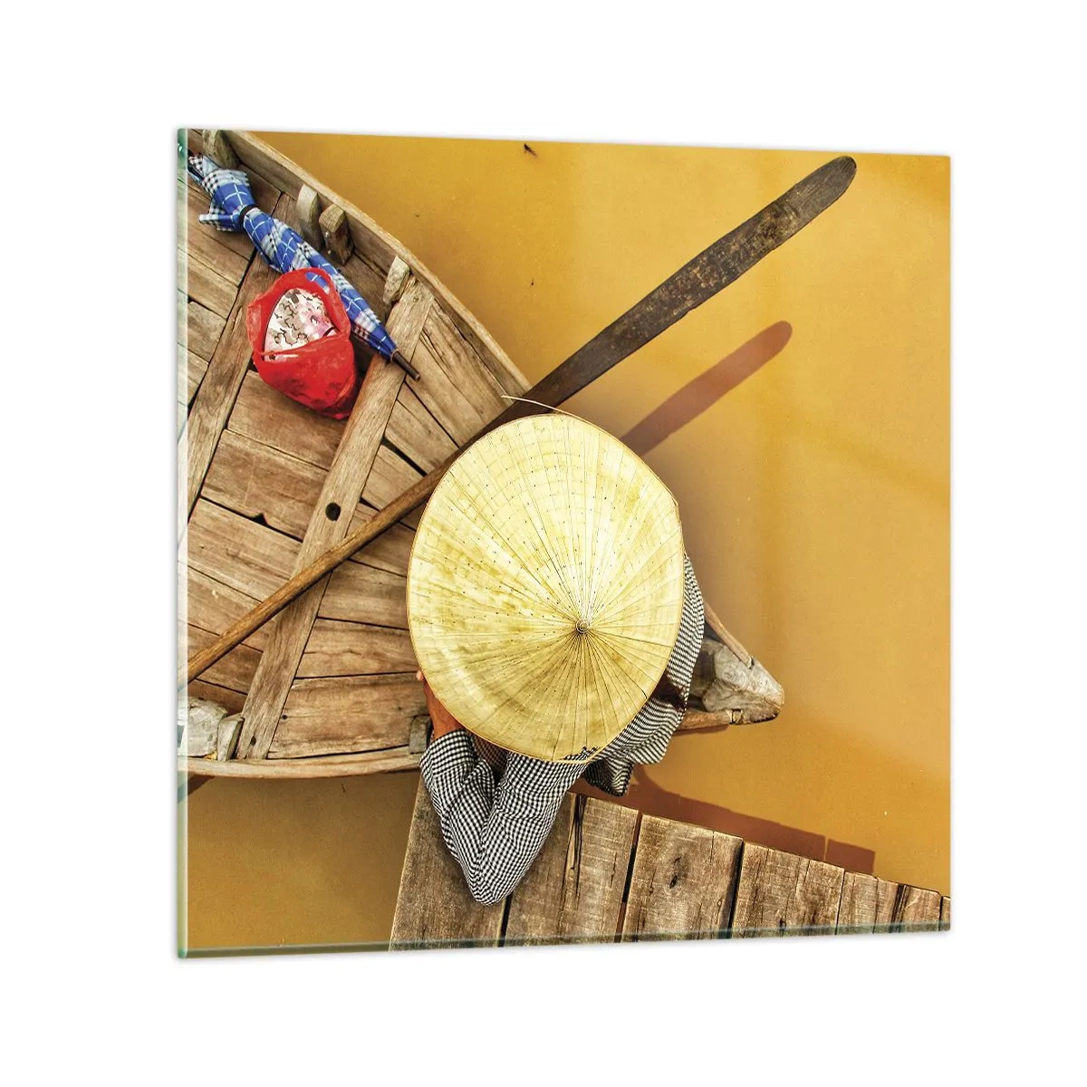 Obraz na skle - Život na žltej rieke - 30x30 cm