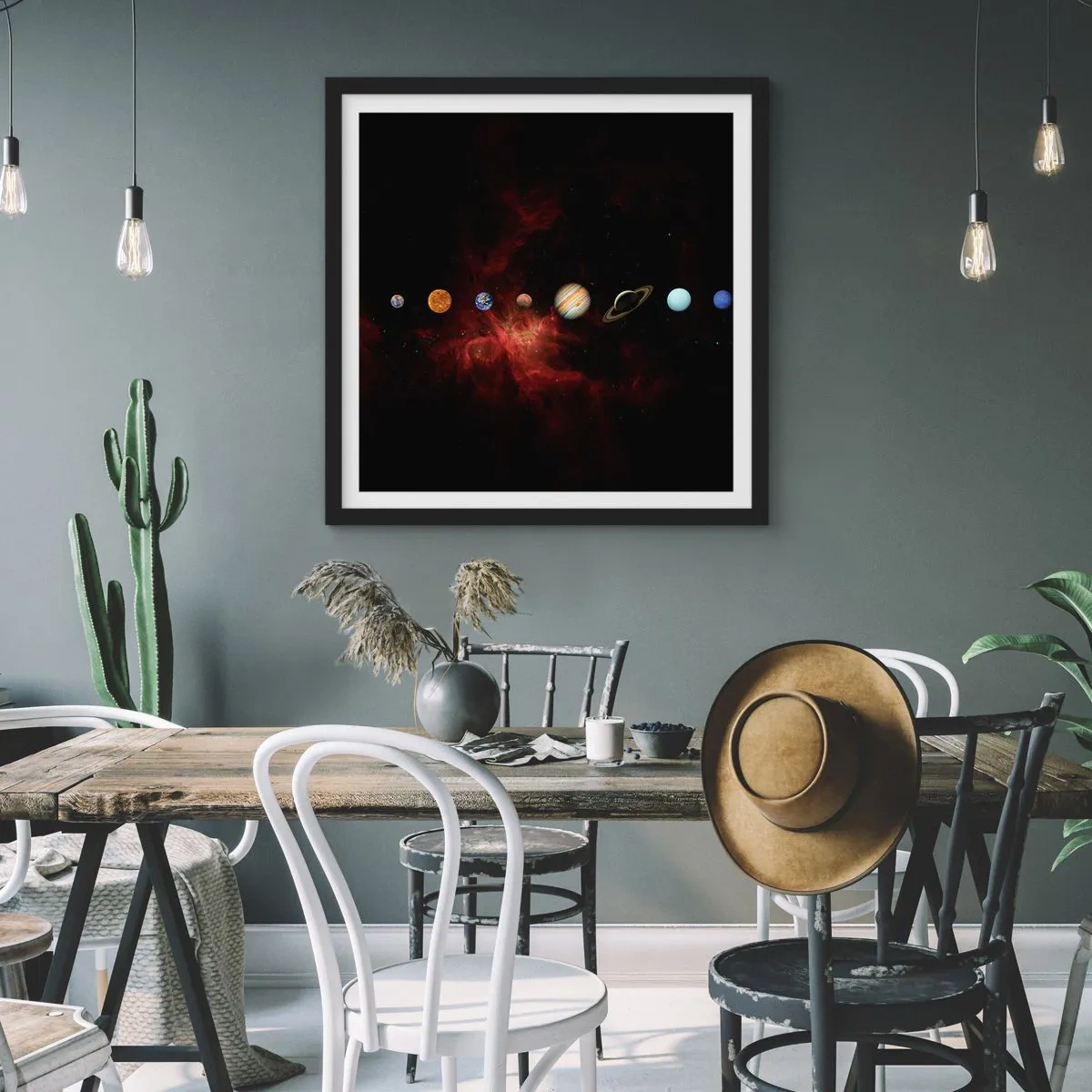 Plagát v čiernom ráme - Naša štvrť - 60x60 cm