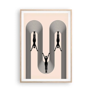 Plagát v ráme zo svetlého duba - Hore nohami - 70x100 cm