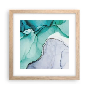 Plagát v ráme zo svetlého duba - Štúdia v tyrkysovej - 30x30 cm