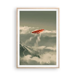 Plagát v ráme zo svetlého duba - Nebojácny priekopník - 70x100 cm