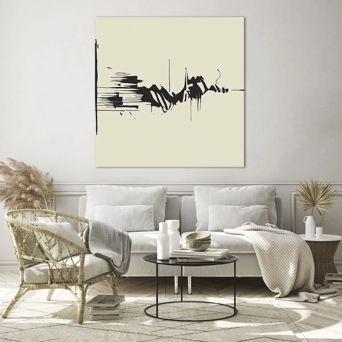 Obraz na skle - Rýchla abstrakcia - 40x40 cm