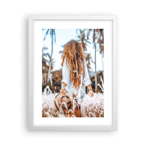 Plagát v bielom ráme - Zrodená z trávnej páperie - 30x40 cm