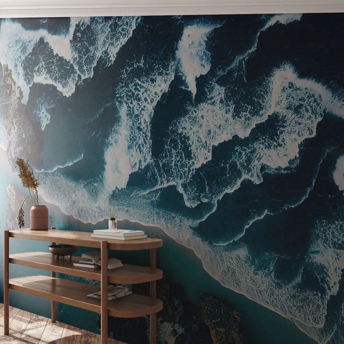 Fototapeta Premium Sand - Zahalené do vĺn - Cliff, More, Príroda - 400x280 cm