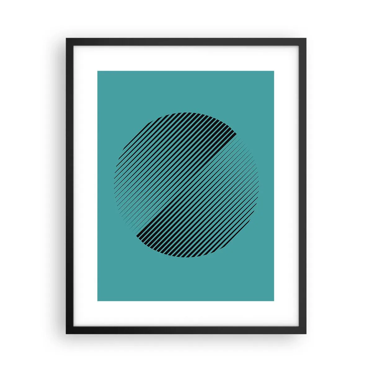 Plagát v čiernom ráme - Kruh – geometrická variácia - 40x50 cm