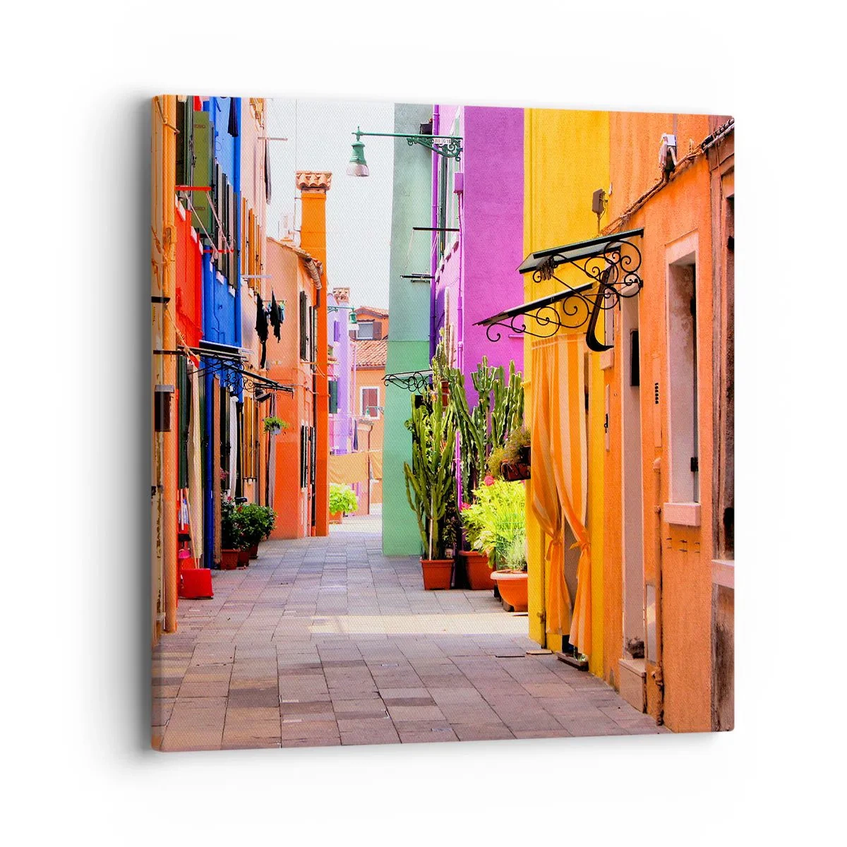 Obraz na plátne - Dúhová ulička - 40x40 cm