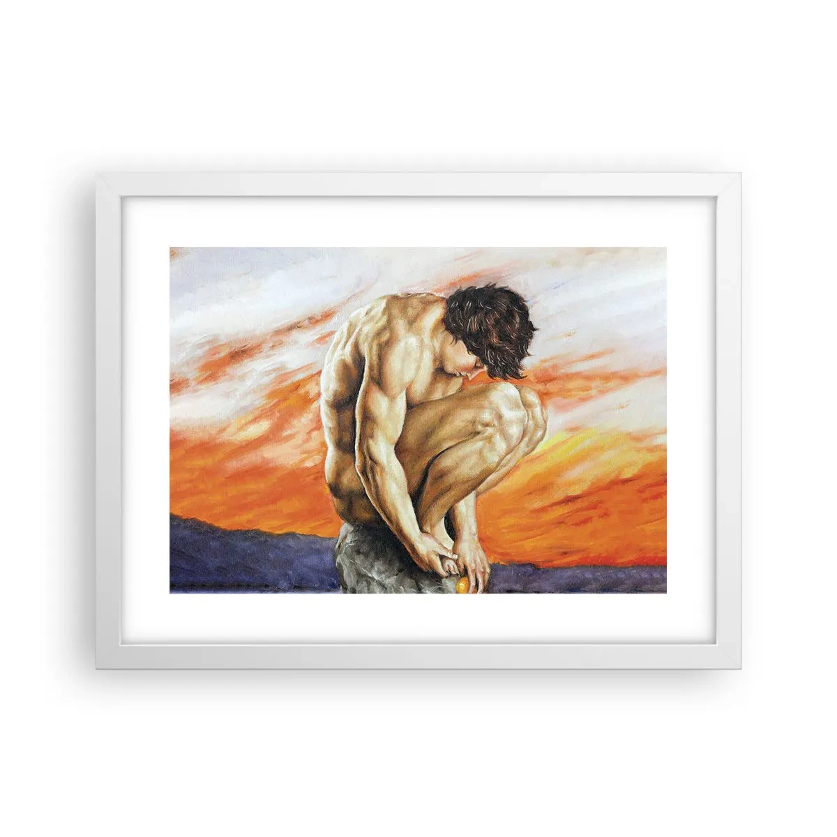 Plagát v bielom ráme - Ponorený do seba - 40x30 cm