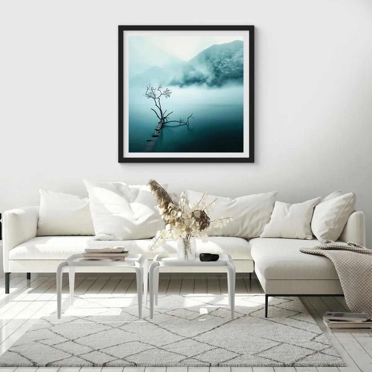 Plagát v čiernom ráme - Z vody a hmly - 60x60 cm