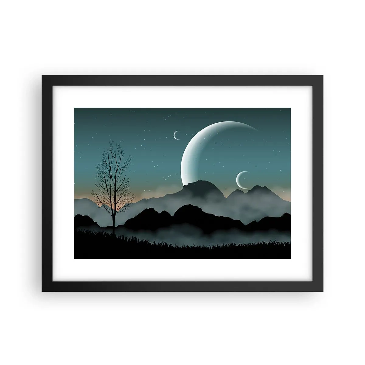 Plagát v čiernom ráme - Karneval hviezdnej noci - 40x30 cm