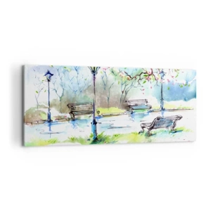 Obraz na plátne - Kúzlo parkového ticha - 100x40 cm