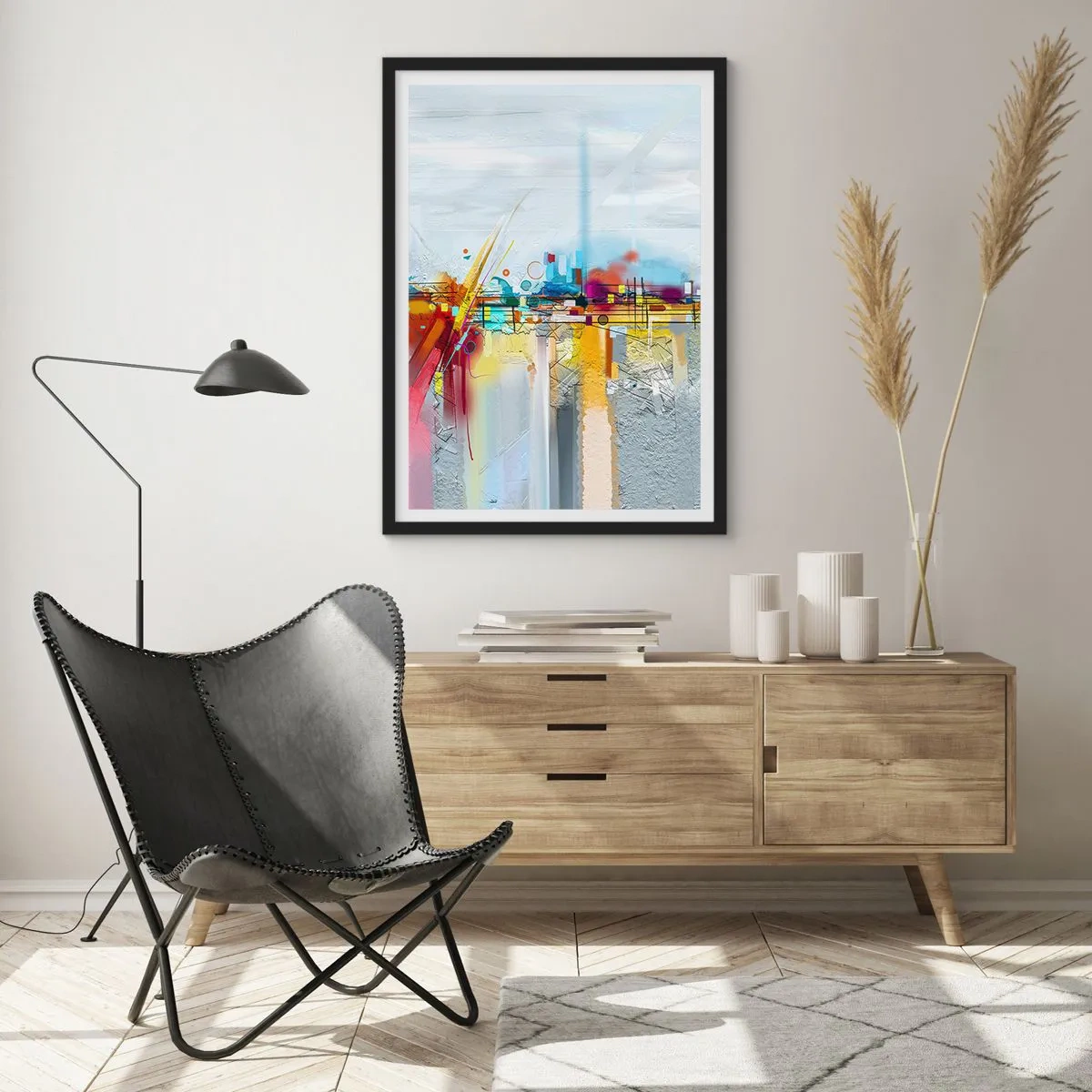 Plagát v čiernom ráme - Most radosti nad riekou života - 40x50 cm