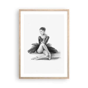 Plagát v ráme zo svetlého duba - Očarená tancom - 50x70 cm