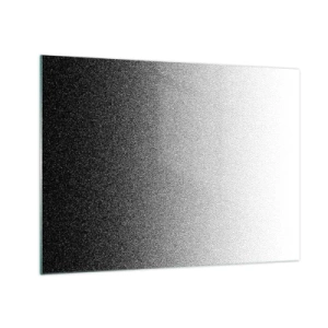 Obraz na skle - Čiernobiely gradient so zrnitými a svetelnými efektmi - 70x50cm - Smerom ku svetlu - Moderná nástenná dekorácia do obývacej izby a spálne ARTTOR