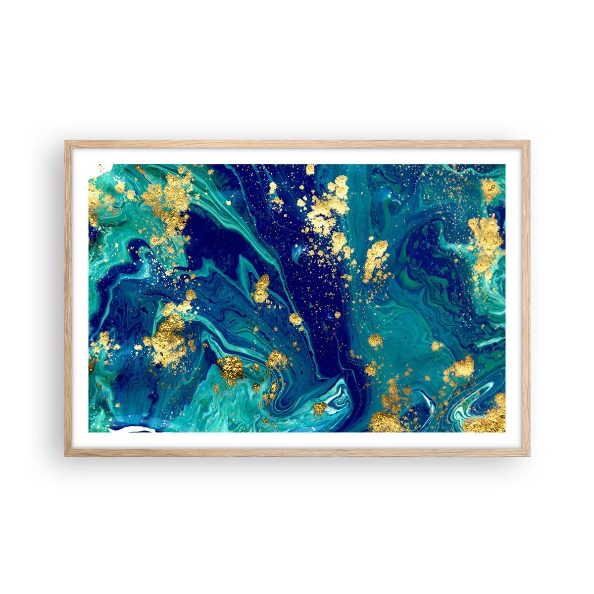 Plagát v ráme zo svetlého duba - Plátky slnka  - 91x61 cm