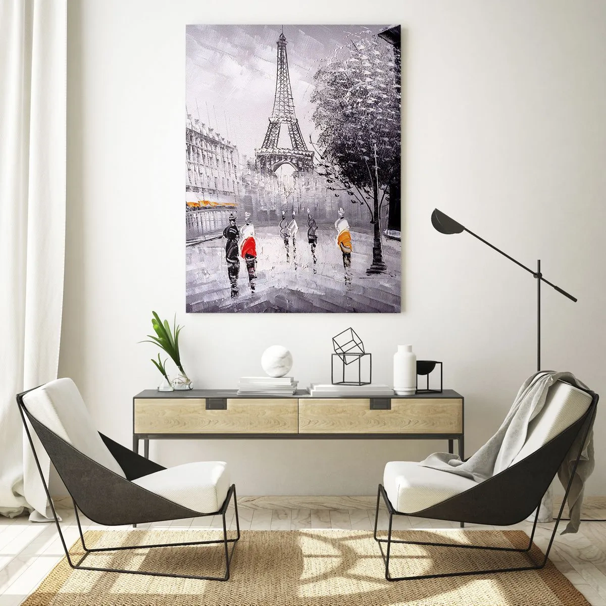 Obraz na skle - Parížska prechádzka - 50x70 cm