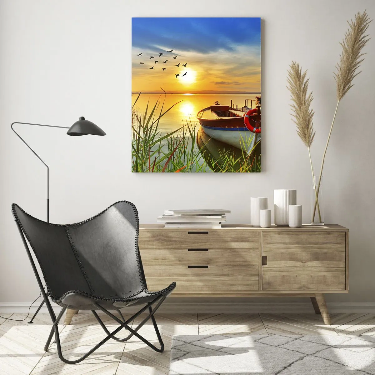 Obraz na skle - Kormorány už odlietajú - 50x70 cm