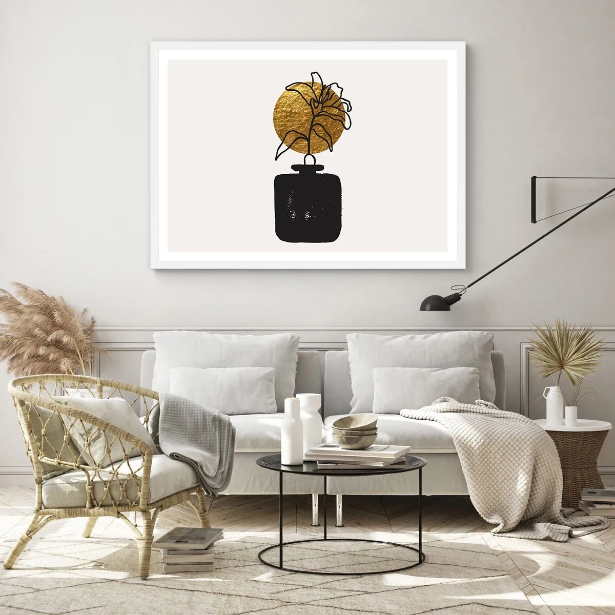 Plagát v bielom ráme - Krása, ktorá má cenu zlata - 91x61 cm