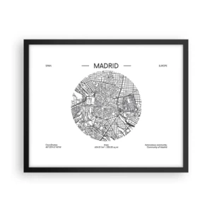Plagát v čiernom ráme - Anatómia Madridu - 50x40 cm