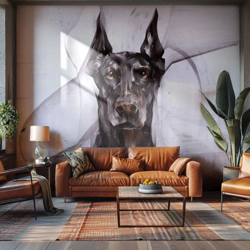 Samolepiaca Fototapeta Deluxe Sticker - Z urodzeného rodu - Abstrakcia, doberman, pes - 100x70 cm