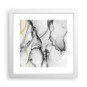 Plagát v bielom ráme - Kompozícia so zlatým motívom - 30x30 cm