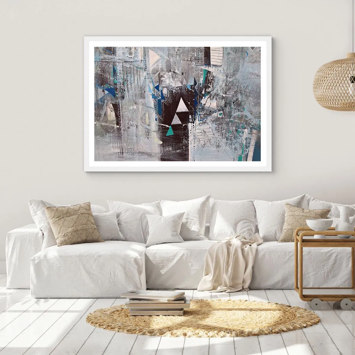 Plagát v bielom ráme - Prednostné poradie trojuholníkov - 70x50 cm