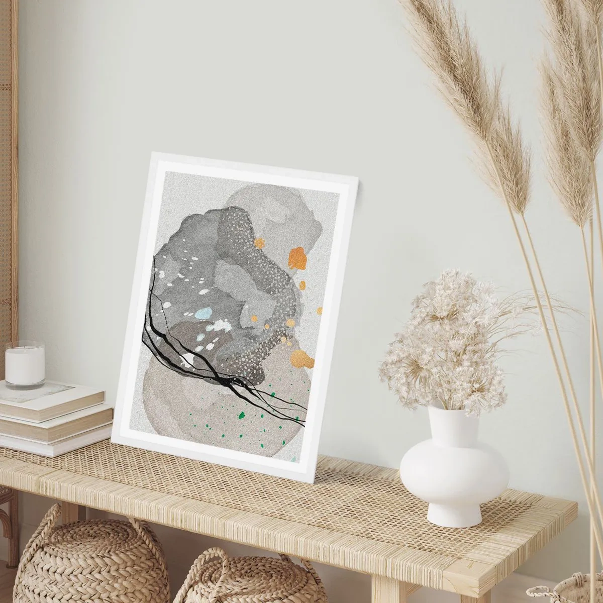 Plagát v bielom ráme - Organická kompozícia - 30x40 cm