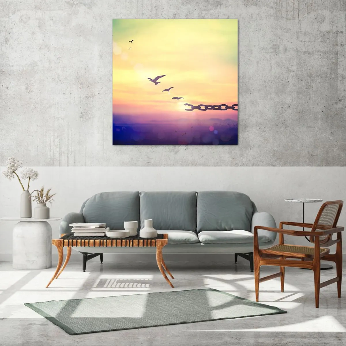 Obraz na skle - Víťazstvo slobody - 70x70 cm