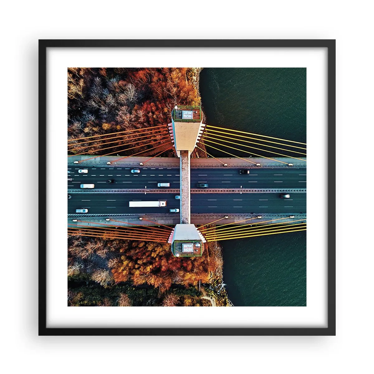 Plagát v čiernom ráme - Za vodami, za lesmi - 50x50 cm