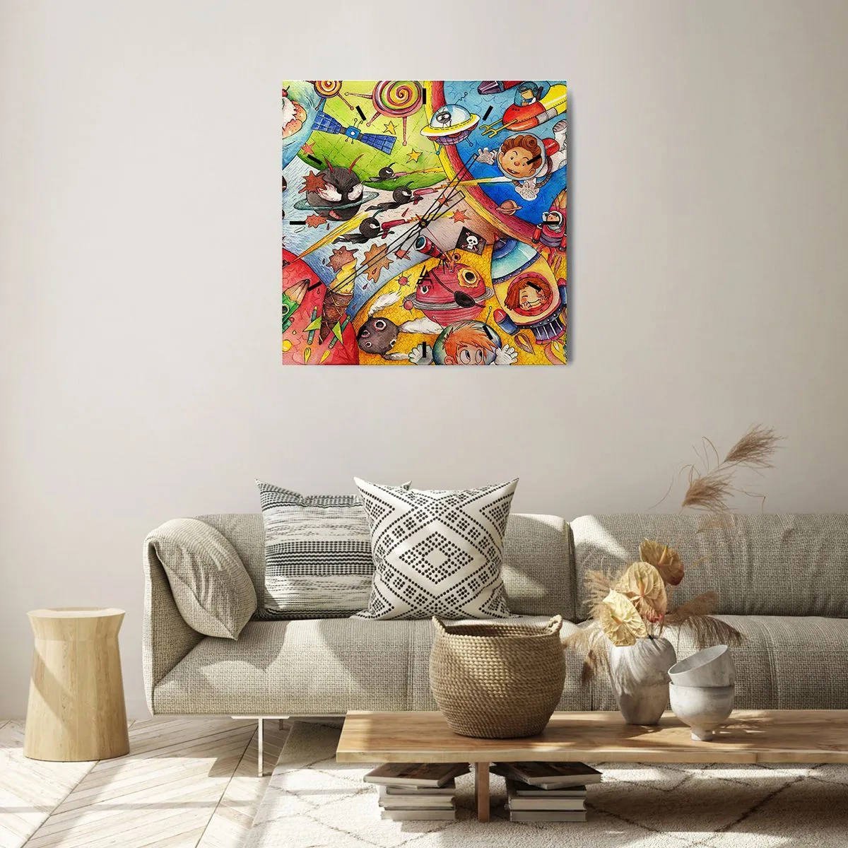 Nástenné hodiny - Veľké vesmírne dobrodružstvo - 30x30 cm
