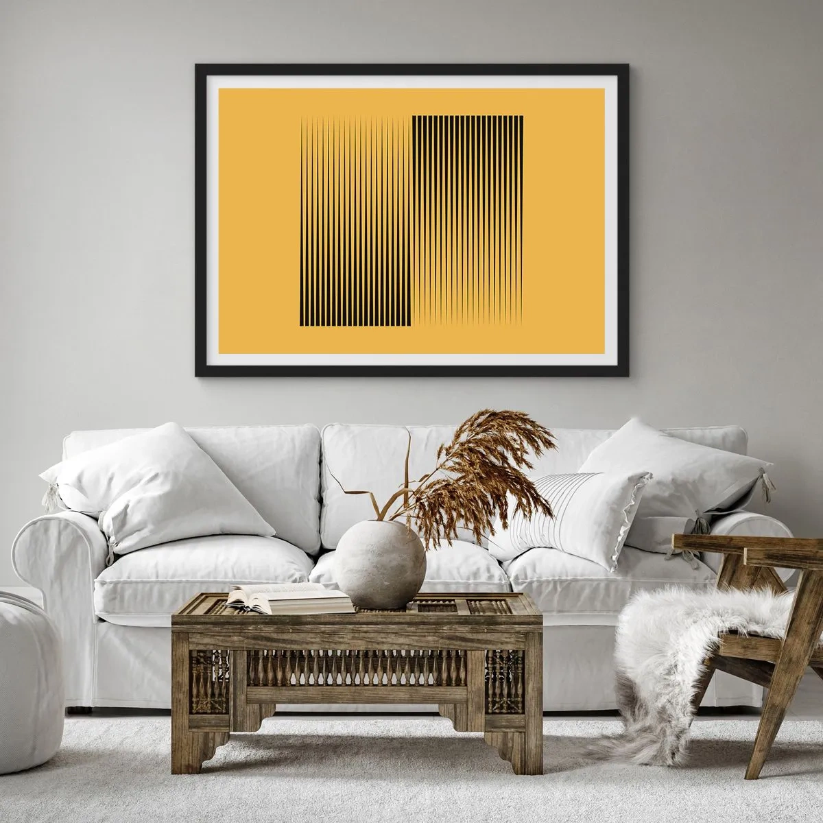 Plagát v čiernom ráme - Štvorec protikladov - 70x50 cm