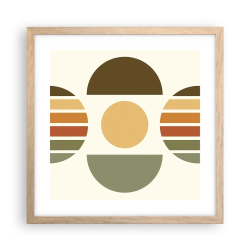 Plagát v ráme zo svetlého duba - Vo farbách zeme - 40x40 cm