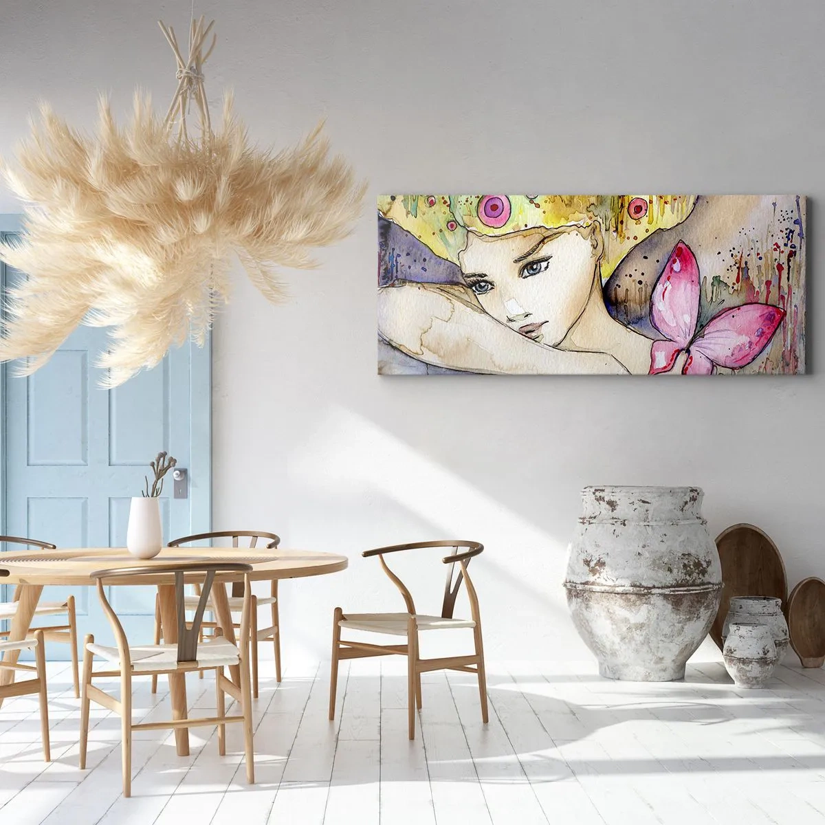 Obraz na plátne - Motýlia princezná - 120x50 cm