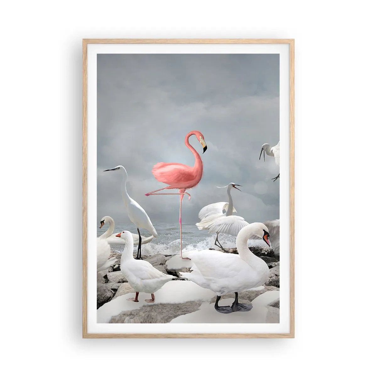 Plagát v ráme zo svetlého duba - Kde som sa tu vzal? - 70x100 cm