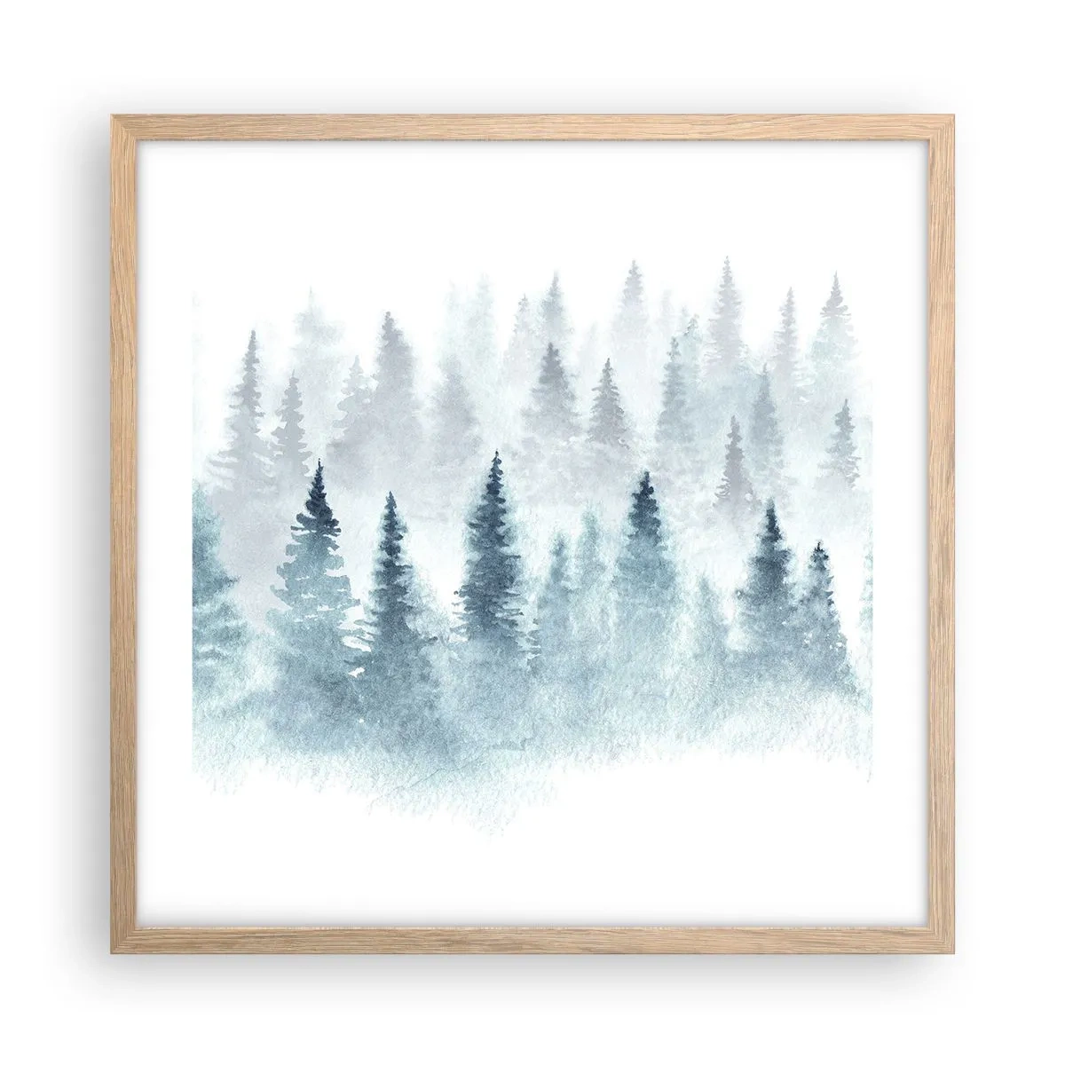 Plagát v ráme zo svetlého duba - Zahalené hmlou - 50x50 cm