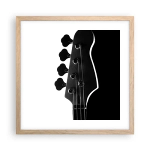 Plagát v ráme zo svetlého duba - Rockové ticho  - 40x40 cm