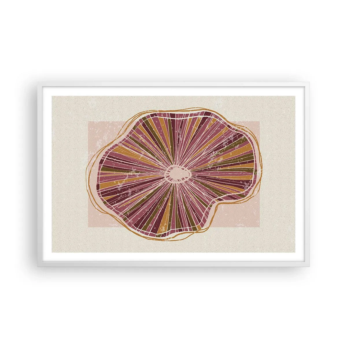 Plagát v bielom ráme - Radiálna abstrakcia - 91x61 cm
