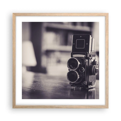 Plagát v ráme zo svetlého duba - Kúzlo starej fotografie - 50x50 cm