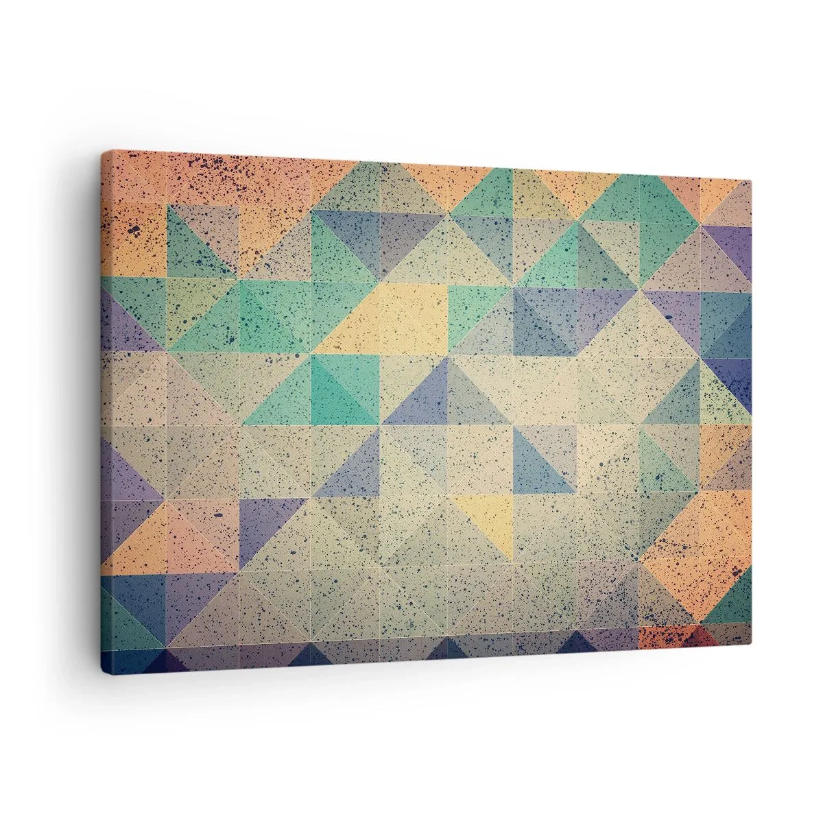 Obraz na plátne - Farebná kompozícia geometrických trojuholníkov v pastelových odtieňoch. - 70x50cm - Republika trojuholníkov - Moderná nástenná dekorácia do obývacej izby a spálne ARTTOR