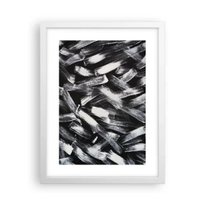Plagát v bielom ráme - Abstrakcia v industriálnom duchu - 30x40 cm