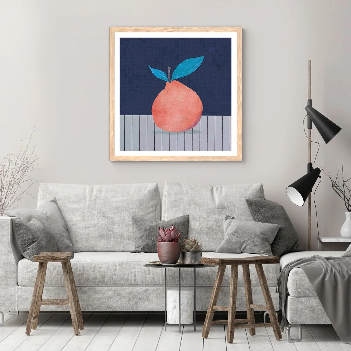 Plagát v ráme zo svetlého duba - Konvexita a rovina - 60x60 cm