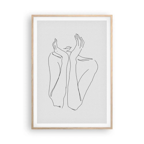 Plagát v ráme zo svetlého duba - O čom snívajú dievčatá - 70x100 cm
