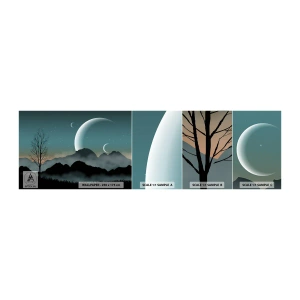 Vzorka samolepiacej fototapety Deluxe Sticker - Karneval hviezdnej noci - Abstrakcia, Krajina, hory - 100x30 cm