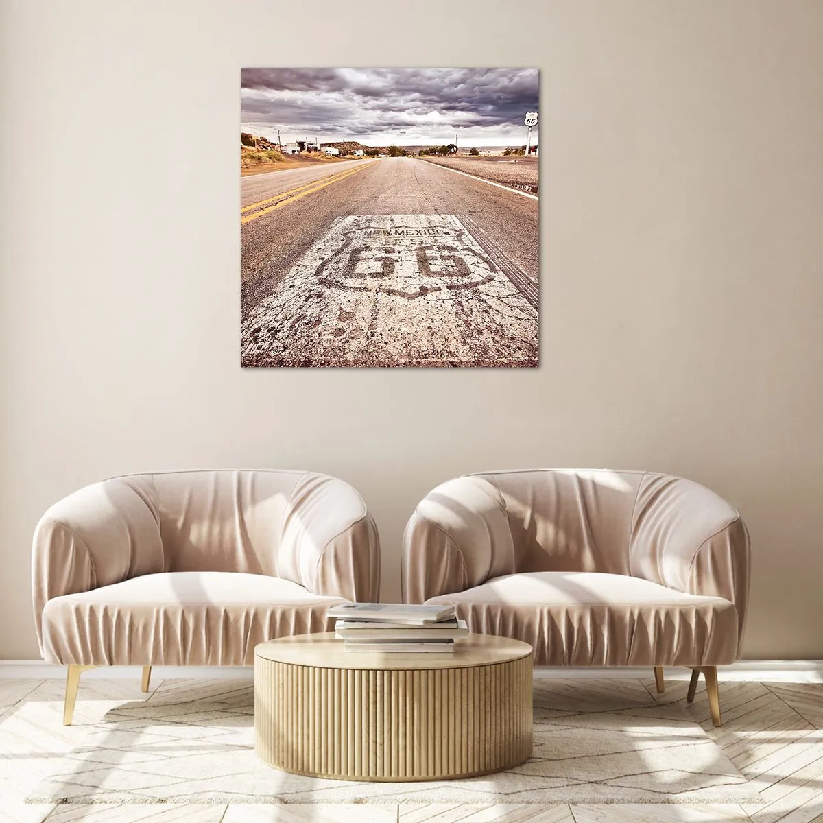 Obraz na skle - Mother Road - americká legenda - 30x30 cm